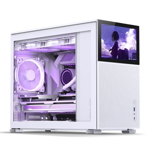 Jonsbo D31 MESH SCREEN White M-ATX Case - Sub HD-LCD Display