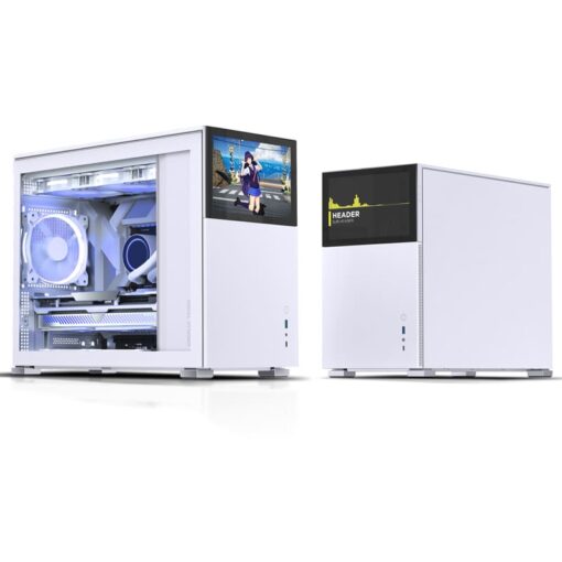 Jonsbo D31 STD SCREEN White M-ATX Case - Sub HD-LCD Display
