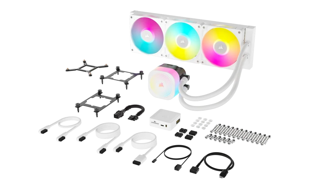 CORSAIR iCUE LINK TITAN 360 RX RGB AIO Liquid CPU Cooler (CW-9061021-WW) - White, 360mm radiator, 3x 120mm RX120 RGB fans, iCUE LINK System Hub included 41 CW 9061021 WW 29