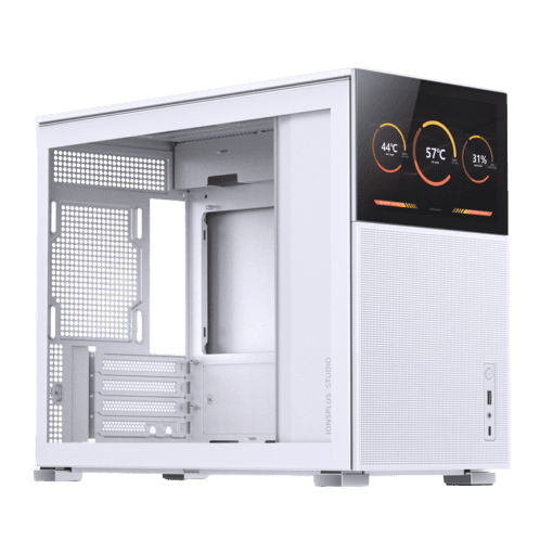 Jonsbo D31 MESH SCREEN White M-ATX Case - Sub HD-LCD Display