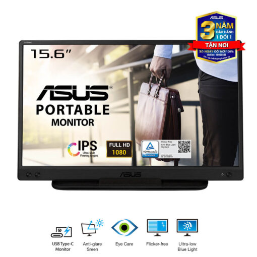 ASUS ZenScreen MB166C Portable Monitor - 15.6" IPS Full HD, Flicker Free, Low Blue Filter