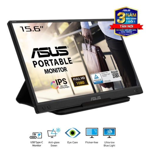 ASUS ZenScreen MB166C Portable Monitor - 15.6" IPS Full HD, Flicker Free, Low Blue Filter