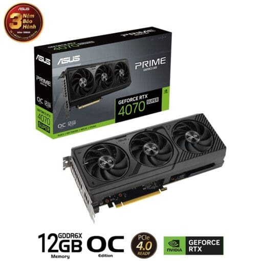 ASUS PRIME GeForce RTX 4070 SUPER OC Edition 12GB GDDR6X (PRIME-RTX4070S-O12G) Graphics Card