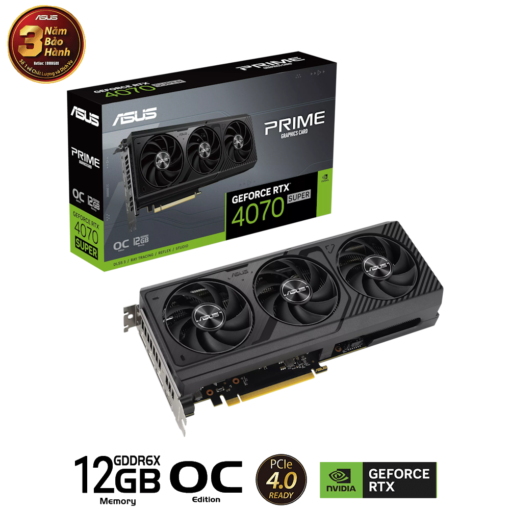 ASUS PRIME GeForce RTX 4070 SUPER OC Edition 12GB GDDR6X (PRIME-RTX4070S-O12G) Graphics Card