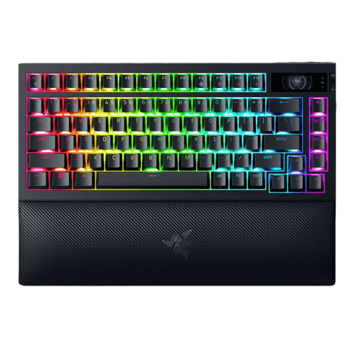 Razer BlackWidow V4 Pro 75% Wireless Gaming Mechanical Keyboard - OLED Display, Hot-swappable, True 4K Hz Wireless, Bluetooth 5.1, Razer™ Orange Tactile Switches Gen‑3