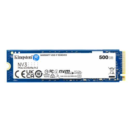 Kingston NV3 500GB (SNV3S/500G) SSD - M.2 NVMe PCIe Gen 4x4, Read 5.000 MB/s, Write 3.000 MB/s