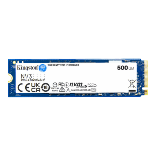 Kingston NV3 500GB (SNV3S/500G) SSD - M.2 NVMe PCIe Gen 4x4, Read 5.000 MB/s, Write 3.000 MB/s