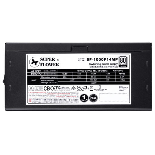 Super Flower Leadex Platinum SE 1000W PSU - Black, 80 Plus Platinum, Full Modular, 140mm Dual Ball Bearing Fan