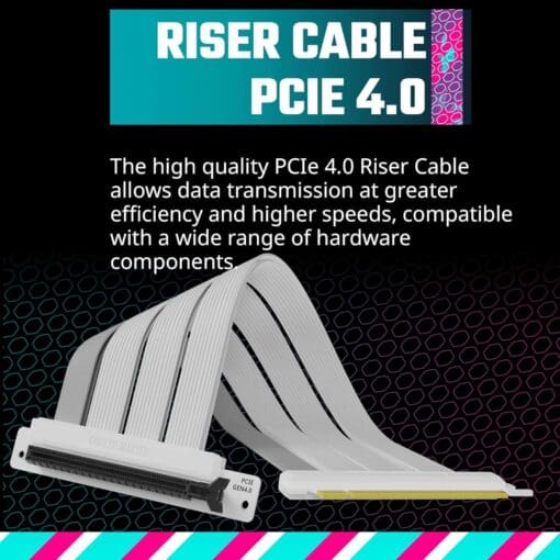 Cooler Master Universal Vertical Graphics Card Holder Kit V3 White - White, Premium Riser Cable PCI-E 4.0 x16-165mm