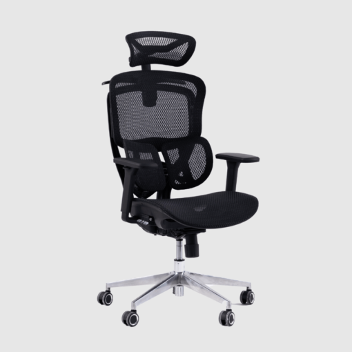 Gami Crom All Black Ergonomic Chair - tựa cổ HeadFlex 8D, tựa lưng Butterfit 2D, Multi Button, tay ghế 360 độ, lưới solidmesh USA
