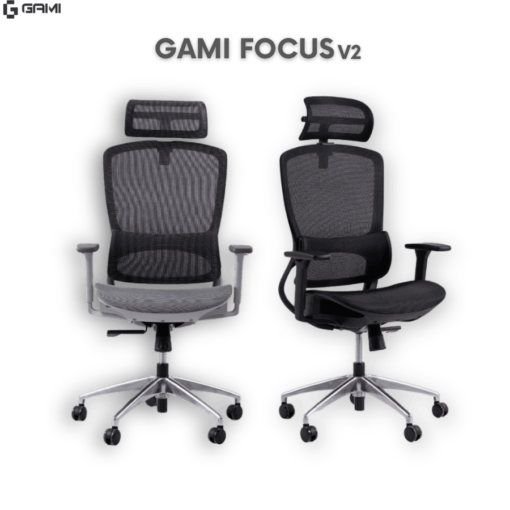 Gami Focus V2 Ergonomic Chair - Full lưới, FluidMotion System, ngả lưng 128 độ, Lưới Krall + Roth, đệm AirFlow Foam, tựa đầu 2DComfort, kê tay 3D