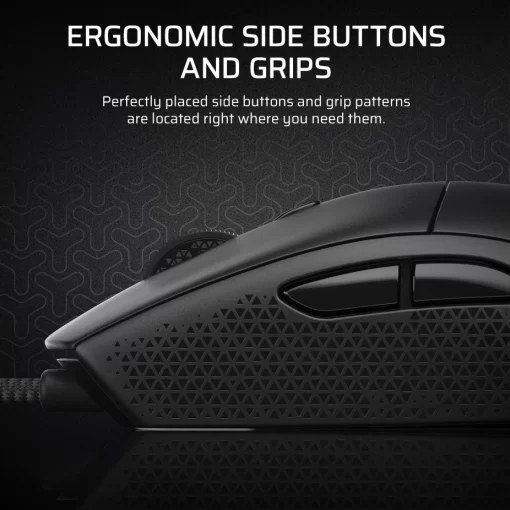 CORSAIR M55 Wired Lightweight Gaming Mouse - Black, 16000 DPI, Six Programmable Buttons, Textured Side Grips