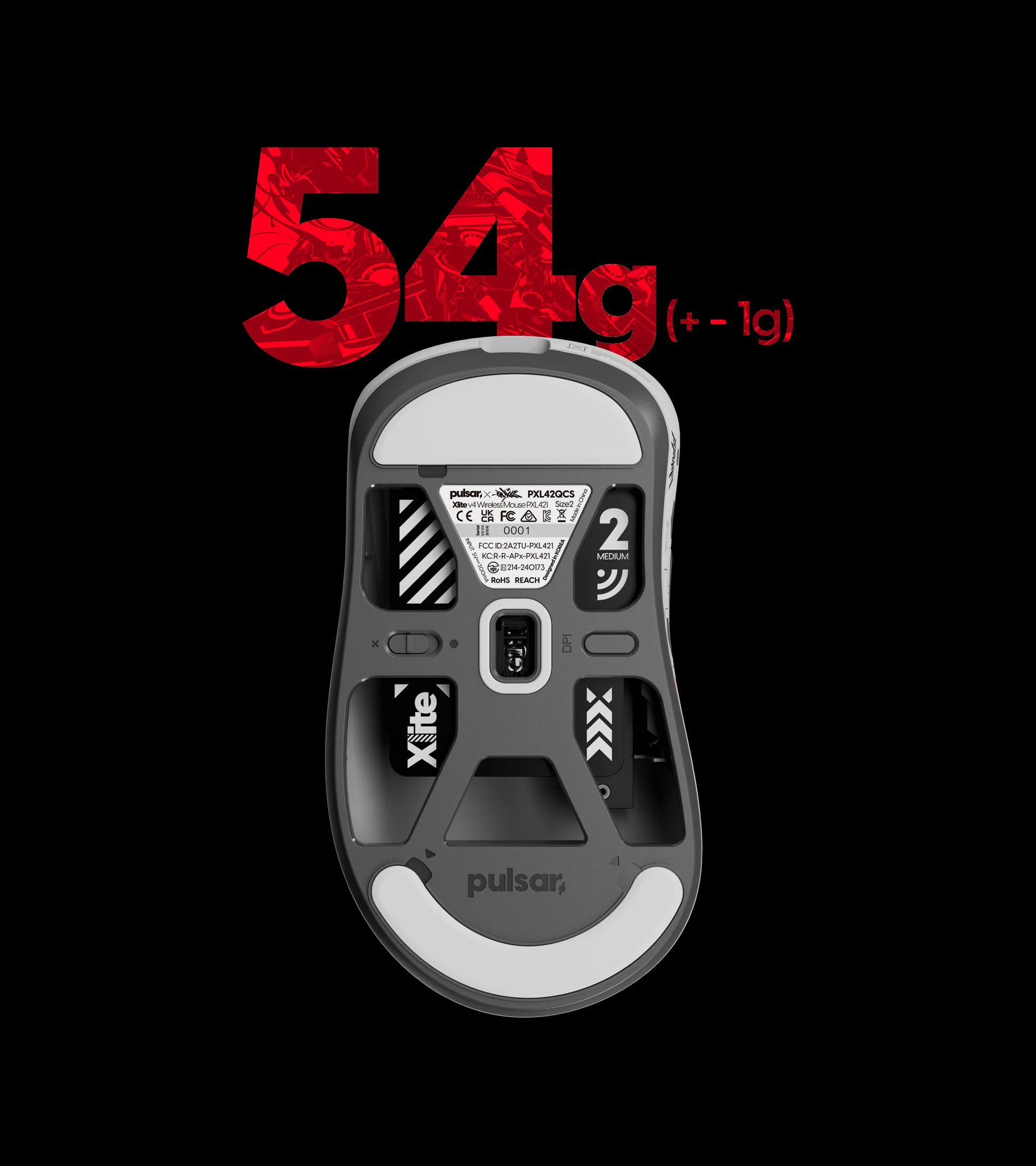Pulsar Quiccs Edition Xlite v4 gaming mouse weight bottom 83887cfc 8160 4b47 bef9 21f4d45e4c70