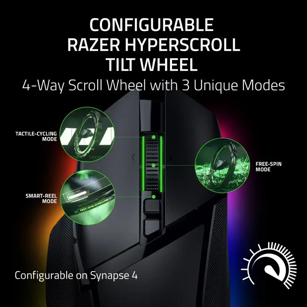 Razer Basilisk V3 Pro 35K Wireless Gaming Mouse - Black, 35000 DPI, Chroma RGB, HyperScroll Tilt Wheel 47 Razer Basilisk V3 Pro 35K Black page mb 1