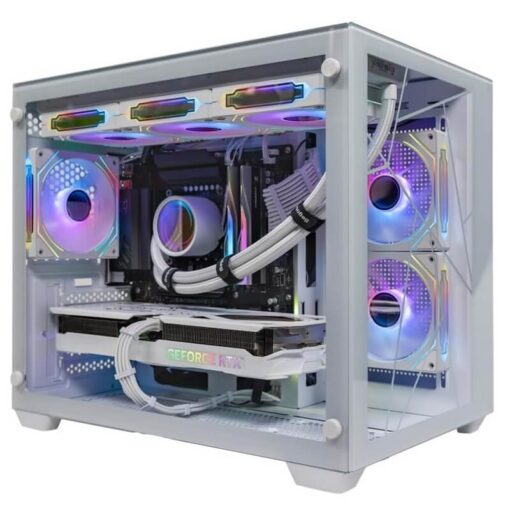Segotep LUMI II White Case - MATX, Dual Tempered Glass, 360mm radiator support
