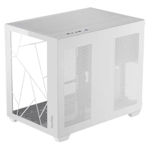 Segotep LUMI II White Case - MATX, Dual Tempered Glass, 360mm radiator support