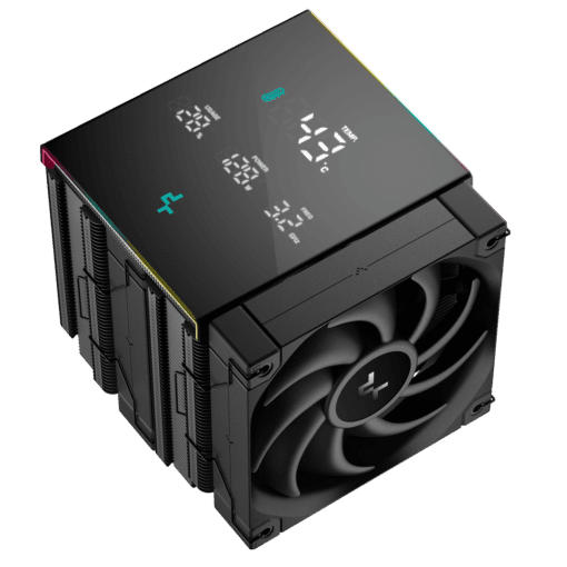 Deepcool AK620 DIGITAL PRO CPU Air Cooler - Black, 6 Heatpipes, Dual Tower, Multi-data point screen