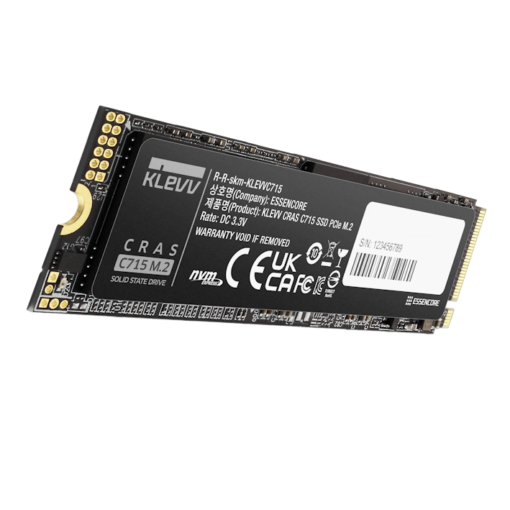 SSD KLEVV CRAS C715 512GB SSD - M.2 2280 NVMe PCIe Gen3x4, Read 3200 MB/s, Write 2000 MB/s
