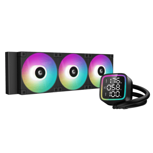DeepCool LD360 ARGB AIO Liquid CPU Cooler - Black, 360mm Radiator, FD12 ARGB fans, 5th generation pump, AM5-LGA1700 compatible