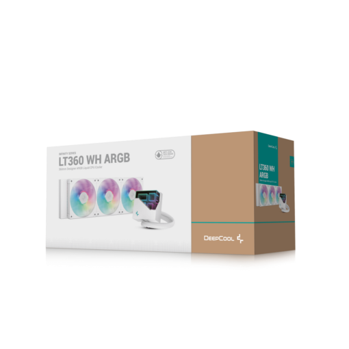 DeepCool LT360 ARGB WH AIO Liquid CPU Cooler - White, 360mm Radiator, FD12 ARGB Fans, 5th generation pump, AM5-LGA1700 compatible