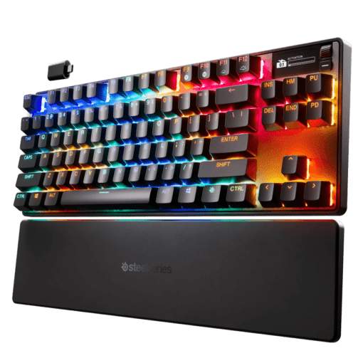 SteelSeries Apex Pro TKL Wireless Gen 3 Gaming Keyboard - 3 modes, OmniPoint 3.0 HyperMagnetic Switches, OLED Smart Display, Dynamic Per-Key RGB Illumination, Rubber Tri Level Feet, Magnetic Wrist Rest