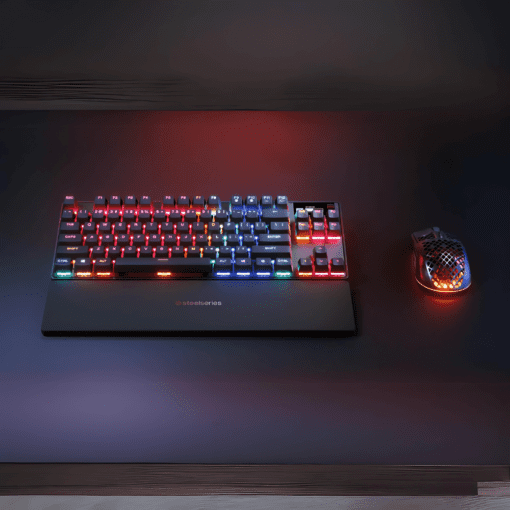 SteelSeries Apex Pro TKL Wireless Gen 3 Gaming Keyboard - 3 modes, OmniPoint 3.0 HyperMagnetic Switches, OLED Smart Display, Dynamic Per-Key RGB Illumination, Rubber Tri Level Feet, Magnetic Wrist Rest