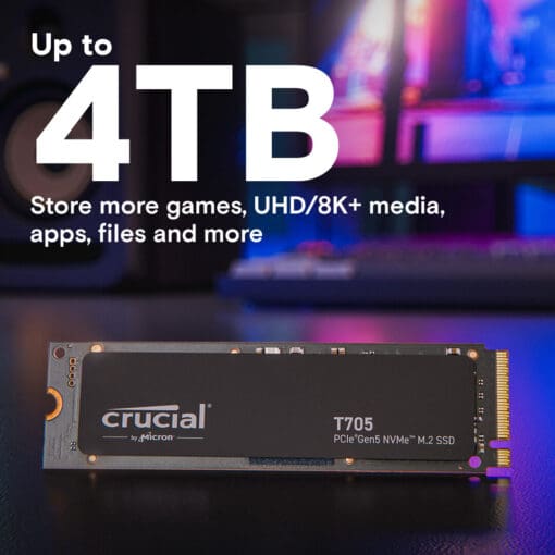 Crucial T705 2TB (CT2000T705SSD3) - M.2 PCIe Gen5 x4 NVMe SSD