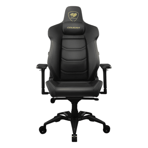Cougar Armor EVO Royal Gaming Chair - Gold, Magnetic Memory Foam Neck Pillow, PVC leather, Full steel frame, 5D armrest, Footrest, Lumbar Cushion