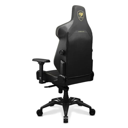 Cougar Armor EVO Royal Gaming Chair - Gold, Magnetic Memory Foam Neck Pillow, PVC leather, Full steel frame, 5D armrest, Footrest, Lumbar Cushion