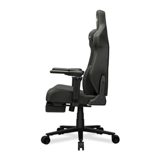 Cougar Armor EVO M Gold Gaming Chair - Magnetic Memory Foam Neck Pillow, PVC leather, Full steel frame, 5D armrest, Footrest, Lumbar Cushion
