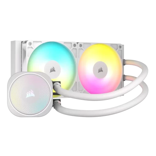 CORSAIR NAUTILUS 240 RS ARGB Liquid CPU Cooler (CW-9060094-WW) - White, 240mm radiator, 2x 120mm RS120 ARGB fans
