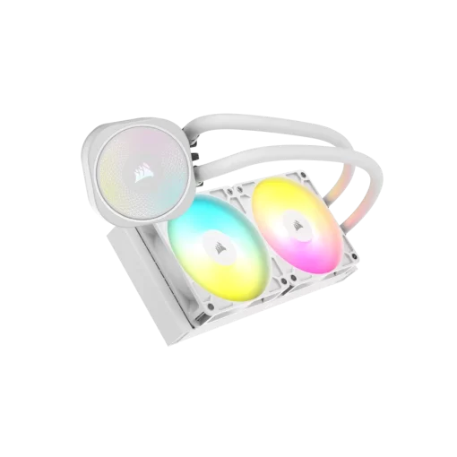 CORSAIR NAUTILUS 240 RS ARGB Liquid CPU Cooler (CW-9060094-WW) - White, 240mm radiator, 2x 120mm RS120 ARGB fans