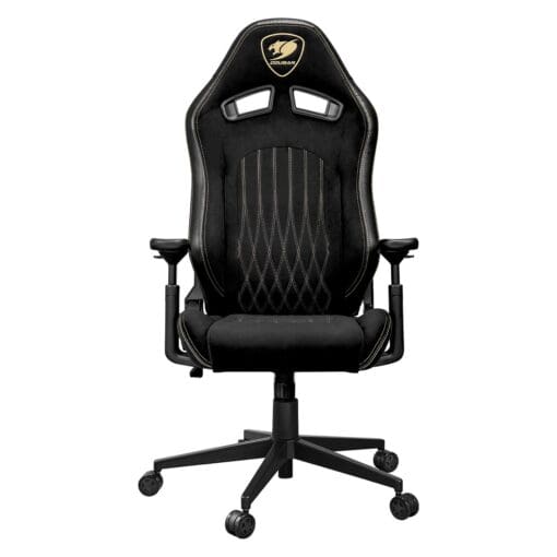 Cougar Explore Royal F Gaming Chair - Breathable Velvet Fabric & PVC Leather, 3D Armrests, Lumbar & Neck Pillows