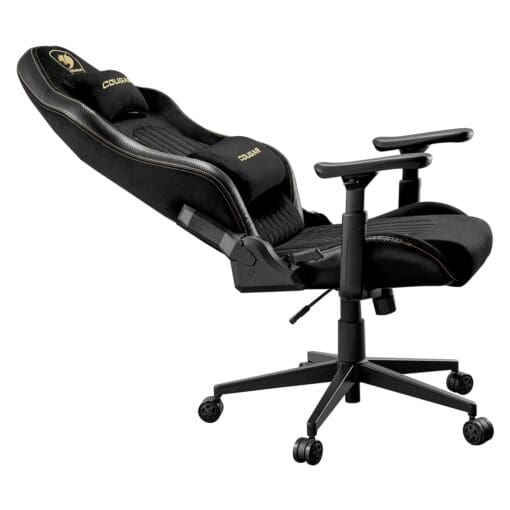 Cougar Explore Royal F Gaming Chair - Breathable Velvet Fabric & PVC Leather, 3D Armrests, Lumbar & Neck Pillows