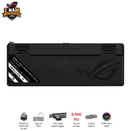 ASUS ROG Falchion Ace HFX Gaming Keyboard – Black, 65%, pre-lubed ROG HFX Magnetic Switches, 8K Hz polling rate, touch panel