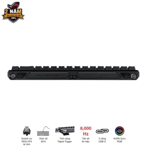 ASUS ROG Falchion Ace HFX Gaming Keyboard – Black, 65%, pre-lubed ROG HFX Magnetic Switches, 8K Hz polling rate, touch panel