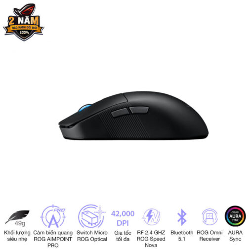 ASUS ROG Harpe Ace Mini Black Gaming Mouse - 49g ultra-lightweight, Wireless 2.4GHz RF, Bluetooth, Wired, 42K DPI Sensor