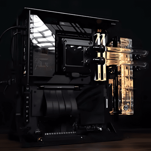 XTIA Xproto ATX V2 Black Case - aluminum alloy, water cooling open frame, support RTX 4090, ATX psu, 240 AIO