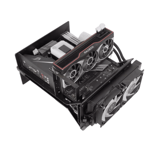 XTIA Xproto ATX V2 Black Case - aluminum alloy, water cooling open frame, support RTX 4090, ATX psu, 240 AIO