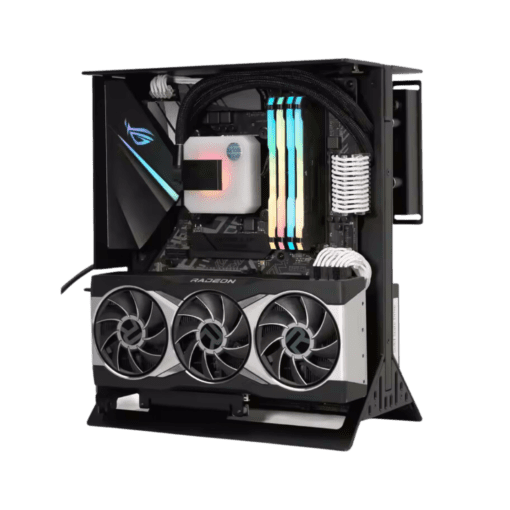 XTIA Xproto ATX V2 Black Case - aluminum alloy, water cooling open frame, support RTX 4090, ATX psu, 240 AIO