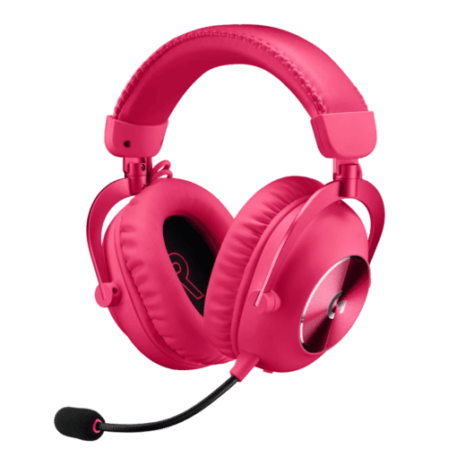 Logitech Pro X 2 LIGHTSPEED Pink Wireless Gaming Headset - Detachable Mic, 50mm Graphene Drivers, DTS:X 2.0, 7.1, Bluetooth/USB/3.5mm Aux