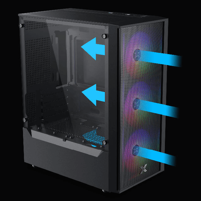 XIGMATEK MYX AIR II 3F (EN45967) Tempered Case - M-ATX, 3x 120mm RGB Fans 22 MYX AIR II 3F EN45950 page 3