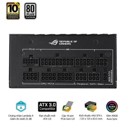 ASUS ROG Loki SFX-L 850W Platinum PSU - 850W, 80 plus Platinum, PCI Gen 5.0, Full Modular