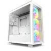 NZXT H7 Elite RGB Matte White (2024) Premium ATX Mid-Tower Case - All White, 3x F140 RGB Core Fan + 1x F140Q Fan + RGB Controller