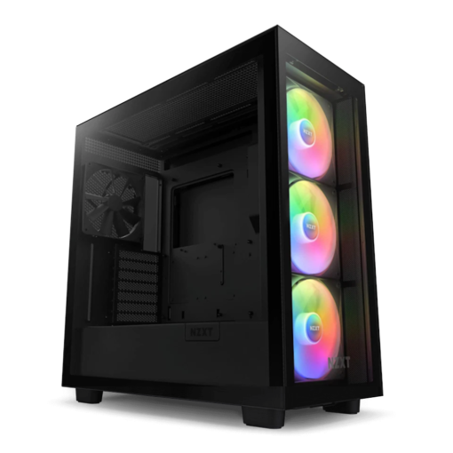 NZXT H7 Elite RGB Matte Black (2024) Premium ATX Mid-Tower Case - All Black, 3x F140 RGB Core Fan + 1x F140Q Fan + RGB Controller