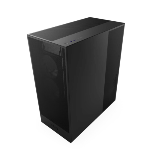 NZXT H7 Flow Matte Black (2024) Mid-Tower ATX Airflow Case - All Black, 3x F120Q Airflow Fan