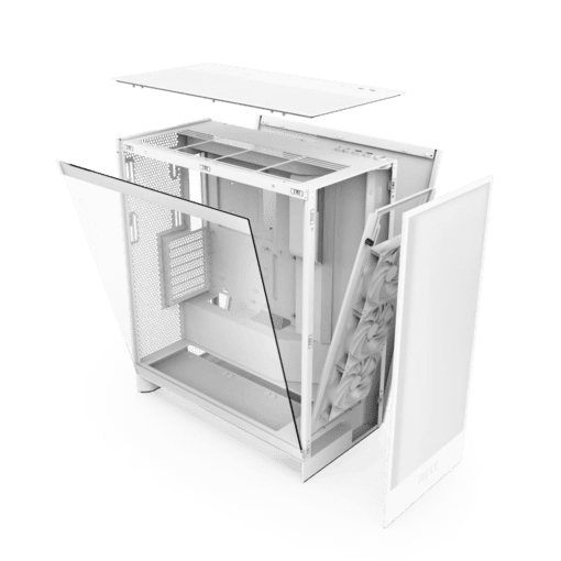 NZXT H7 Flow Matte White (2024) Mid-Tower ATX Airflow Case - All White, 3x F120Q Airflow Fan