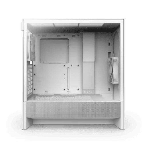 NZXT H5 Flow Matte White (2024) Compact Mid-Tower ATX Airflow Case - All White, 2x F120Q Fan