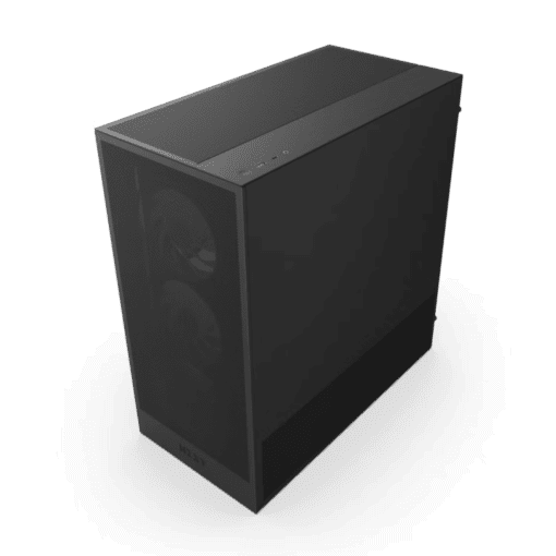 NZXT H5 Flow RGB Matte Black (2024) Compact Mid-Tower ATX Airflow Case - All Black, 1x F360 RGB Core Fan, 1x F120Q Fan