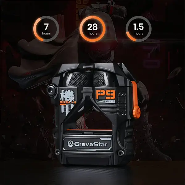 GravaStar Sirius Plus Black ANC Bluetooth Earbuds - BT 5.3, RGB, ENC Noise Reduction, 28h 18 5 64ecafca bc42 442e 8522 6d06156250faaAnc earbuds noise cancelling headphones gravastar sirius plus black 22